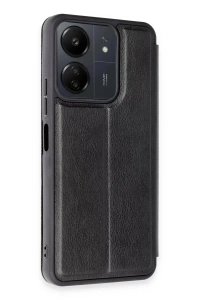 Xiaomi Redmi 13C Kılıf Flip Cover - Siyah