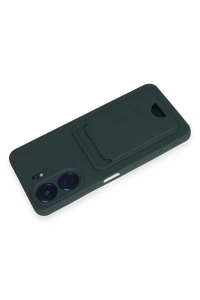Xiaomi Redmi 13C Kılıf Kelvin Kartvizitli Silikon - Koyu Yeşil