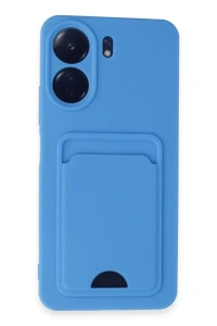 Xiaomi Redmi 13C Kılıf Kelvin Kartvizitli Silikon - Mavi