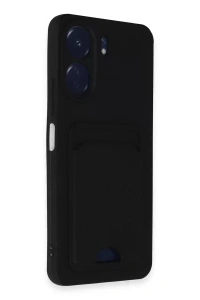 Xiaomi Redmi 13C Kılıf Kelvin Kartvizitli Silikon - Siyah