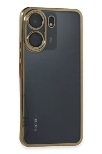 Xiaomi Redmi 13C Kılıf Lensli Silikon - Gold