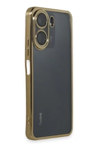 Xiaomi Redmi 13C Kılıf Lensli Silikon - Gold