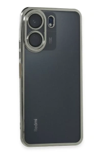 Xiaomi Redmi 13C Kılıf Lensli Silikon - Gümüş
