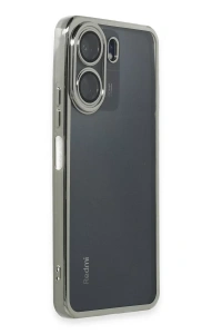 Xiaomi Redmi 13C Kılıf Lensli Silikon - Gümüş