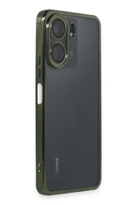 Xiaomi Redmi 13C Kılıf Lensli Silikon - Yeşil