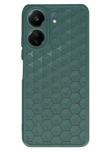 Xiaomi Redmi 13C Kılıf Petek Silikon Kapak - Koyu Yeşil