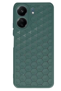 Xiaomi Redmi 13C Kılıf Petek Silikon Kapak - Koyu Yeşil