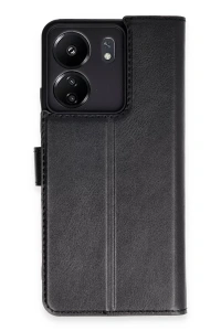 Xiaomi Redmi 13C Kılıf Trend S Plus Kapaklı Kılıf - Siyah
