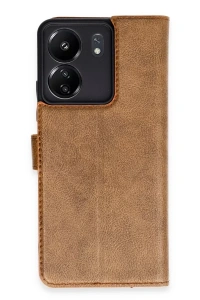 Xiaomi Redmi 13C Kılıf Trend S Plus Kapaklı Kılıf - Taba