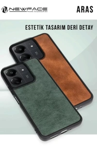 Xiaomi Redmi 14C Kılıf Aras Deri Kapak - Taba