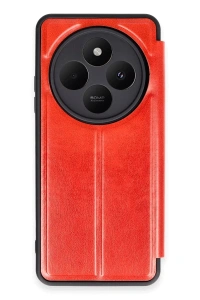 Xiaomi Redmi 14C Kılıf Flip Cover - Kırmızı