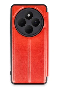 Xiaomi Redmi 14C Kılıf Flip Cover - Kırmızı