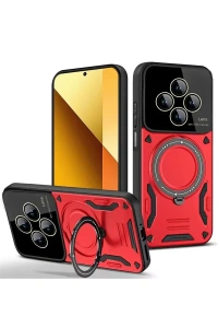 Xiaomi Redmi 14C Kılıf Joy Lens Standlı Kapak - Kırmızı