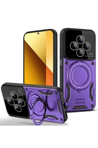 Xiaomi Redmi 14C Kılıf Joy Lens Standlı Kapak - Mor