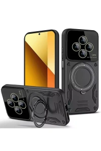 Xiaomi Redmi 14C Kılıf Joy Lens Standlı Kapak - Siyah