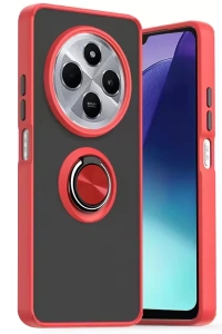 Xiaomi Redmi 14C Kılıf Montreal Yüzüklü Silikon Kapak - Kırmızı