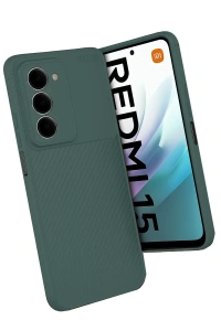 Xiaomi Redmi 15 4G Auto Focus Karbon Kapak - Koyu Yeşil