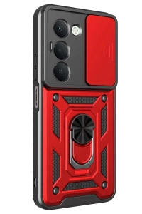 Xiaomi Redmi 15 4G Pars Lens Yüzüklü Silikon - Kırmızı