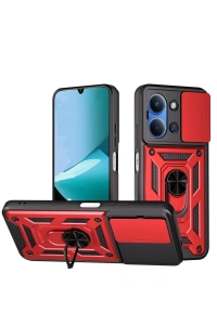 Xiaomi Redmi 15C 4G Pars Lens Yüzüklü Silikon - Kırmızı