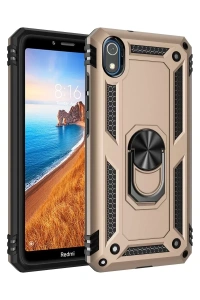 Xiaomi Redmi 7A Kılıf Sofya Yüzüklü Silikon Kapak - Gold