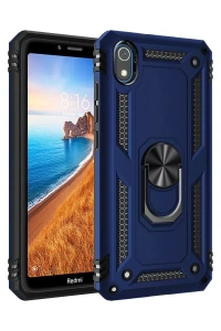 Xiaomi Redmi 7A Kılıf Sofya Yüzüklü Silikon Kapak - Lacivert