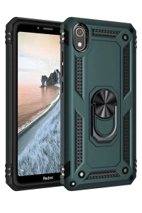 Xiaomi Redmi 7A Kılıf Sofya Yüzüklü Silikon Kapak - Yeşil
