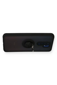 Xiaomi Redmi 9 Kılıf Montreal Yüzüklü Silikon Kapak - Siyah