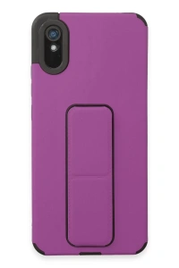 Xiaomi Redmi 9A Kılıf Mega Standlı Silikon - Mor