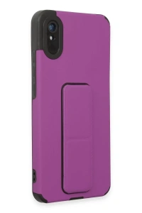 Xiaomi Redmi 9A Kılıf Mega Standlı Silikon - Mor