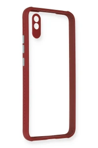Xiaomi Redmi 9A Kılıf Miami Şeffaf Silikon - Fuşya