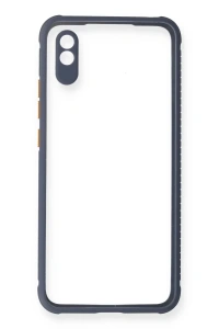 Xiaomi Redmi 9A Kılıf Miami Şeffaf Silikon - Gri