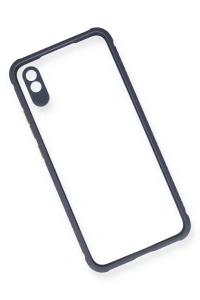 Xiaomi Redmi 9A Kılıf Miami Şeffaf Silikon - Gri