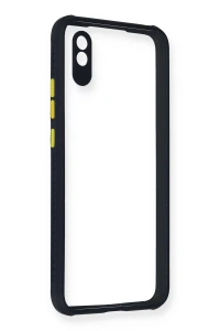 Xiaomi Redmi 9A Kılıf Miami Şeffaf Silikon - Lacivert