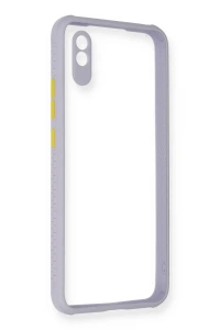 Xiaomi Redmi 9A Kılıf Miami Şeffaf Silikon - Lila