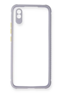 Xiaomi Redmi 9A Kılıf Miami Şeffaf Silikon - Lila