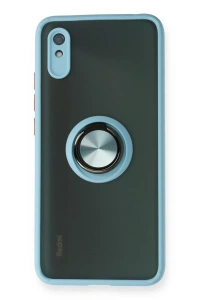 Xiaomi Redmi 9A Kılıf Montreal Yüzüklü Silikon Kapak - Buz Mavi