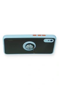 Xiaomi Redmi 9A Kılıf Montreal Yüzüklü Silikon Kapak - Buz Mavi
