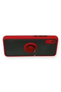 Xiaomi Redmi 9A Kılıf Montreal Yüzüklü Silikon Kapak - Kırmızı
