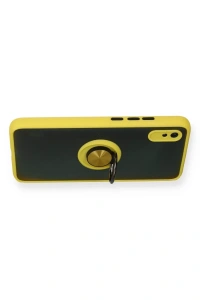 Xiaomi Redmi 9A Kılıf Montreal Yüzüklü Silikon Kapak - Sarı