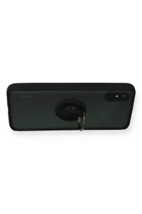 Xiaomi Redmi 9A Kılıf Montreal Yüzüklü Silikon Kapak - Siyah