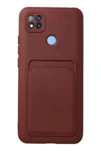 Xiaomi Redmi 9C Kılıf Kelvin Kartvizitli Silikon - Bordo