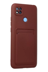 Xiaomi Redmi 9C Kılıf Kelvin Kartvizitli Silikon - Bordo