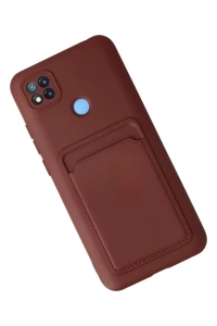 Xiaomi Redmi 9C Kılıf Kelvin Kartvizitli Silikon - Bordo