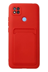 Xiaomi Redmi 9C Kılıf Kelvin Kartvizitli Silikon - Kırmızı