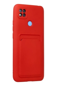 Xiaomi Redmi 9C Kılıf Kelvin Kartvizitli Silikon - Kırmızı