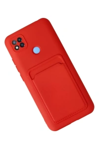 Xiaomi Redmi 9C Kılıf Kelvin Kartvizitli Silikon - Kırmızı