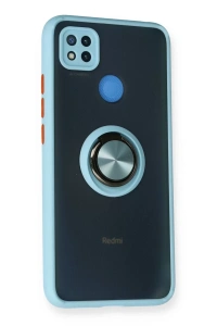 Xiaomi Redmi 9C Kılıf Montreal Yüzüklü Silikon Kapak - Buz Mavi