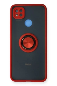 Xiaomi Redmi 9C Kılıf Montreal Yüzüklü Silikon Kapak - Kırmızı