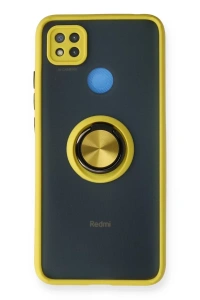 Xiaomi Redmi 9C Kılıf Montreal Yüzüklü Silikon Kapak - Sarı