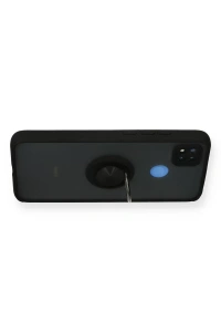 Xiaomi Redmi 9C Kılıf Montreal Yüzüklü Silikon Kapak - Siyah
